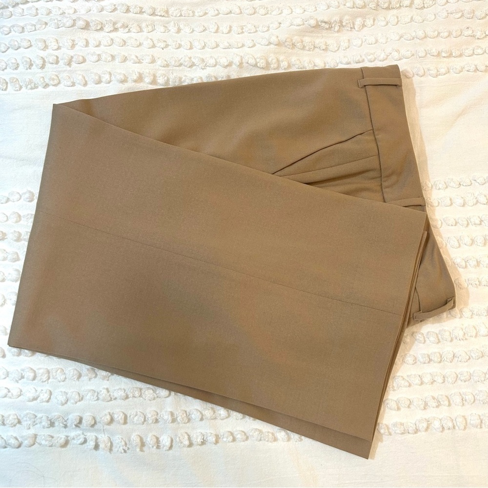 Talbots Women’s Tan Wool Lined Wide Leg Trousers size 12 EUC!